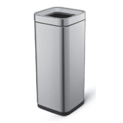 Κάδος απορριμμάτων ανοξείδωτος τετράγωνος με ανοικτή οροφή 25,3x25,3x43,4 20L
