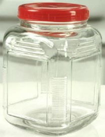 Βάζα αποθήκευσης τροφίμων: Βάζο γυάλινο τετράγωνο με πλαστικό καπάκι 3L