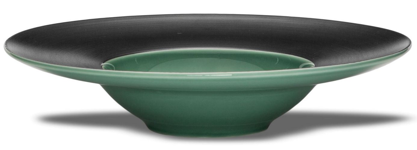 Πιάτα: Πιάτο ζυμαρικών πορσελάνης πράσινο/μαύρο 29/12,5x5εκ. EKATE