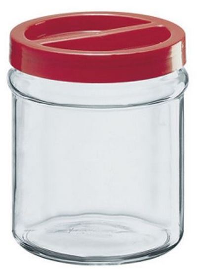 Βάζα αποθήκευσης τροφίμων: Βάζο γυάλινο στρόγγυλο με πλαστικό καπάκι 3.5L  ORTES